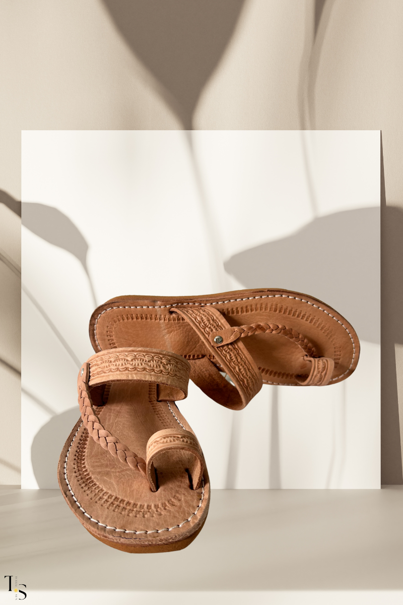 Sandalias Cuero Trenza