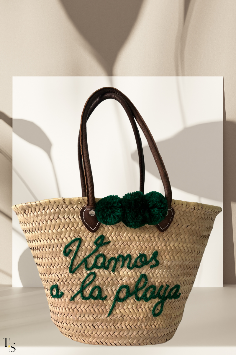 Capazo Grande de Rafia Playa Verde