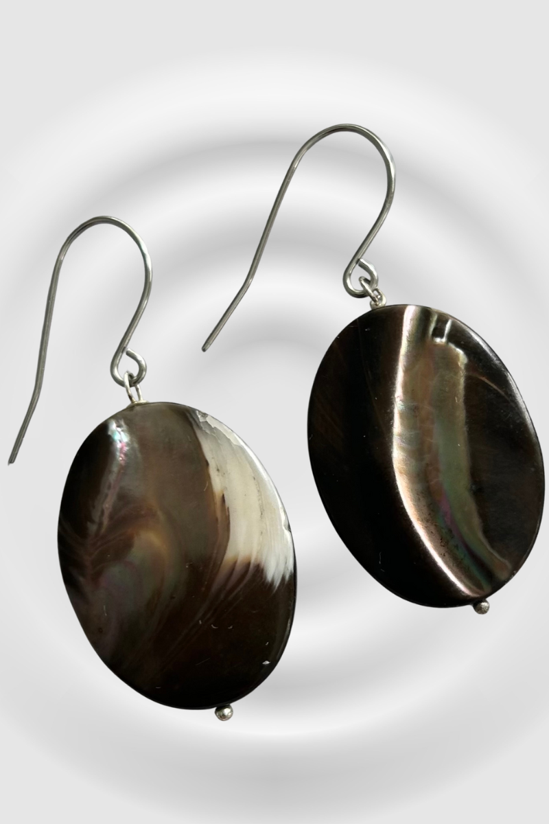 Pendiente de Nácar Negro de Piedras Naturales