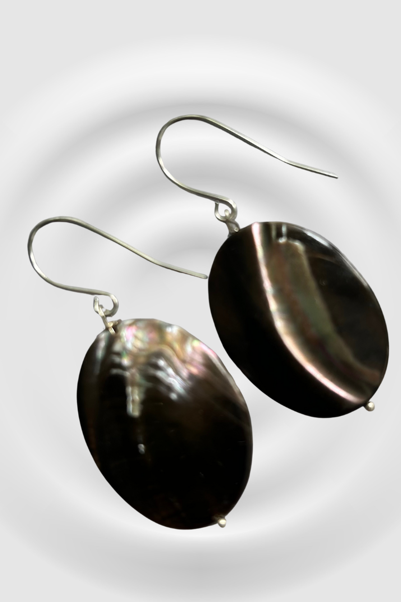Pendiente de Nácar Negro de Piedras Naturales