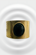 Anillo en Acero con Piedra de Turmalina