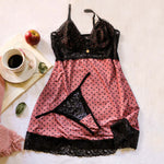 Camisola de Liganete y Encaje Negro