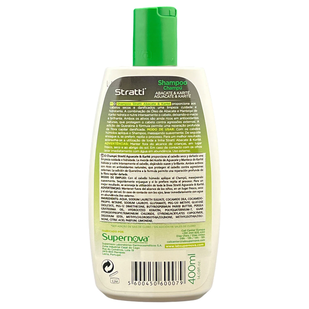 Champú Stratti Aguacate & queratina con Manteca de Karité